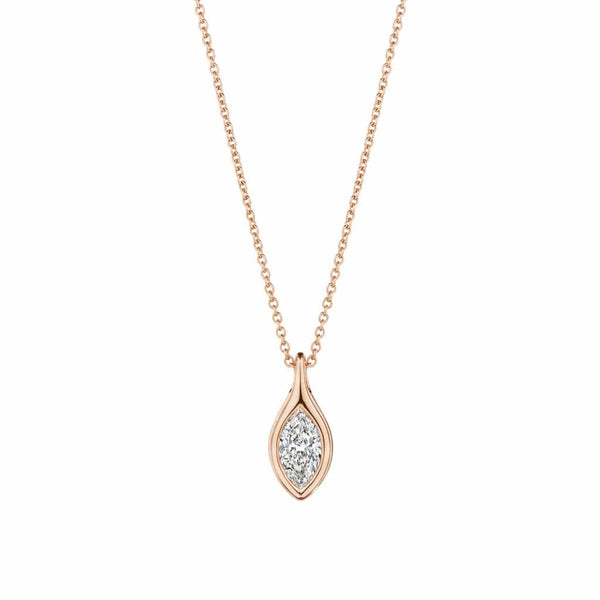 Adjustable Bezel Marquise Diamond Pendant - 1